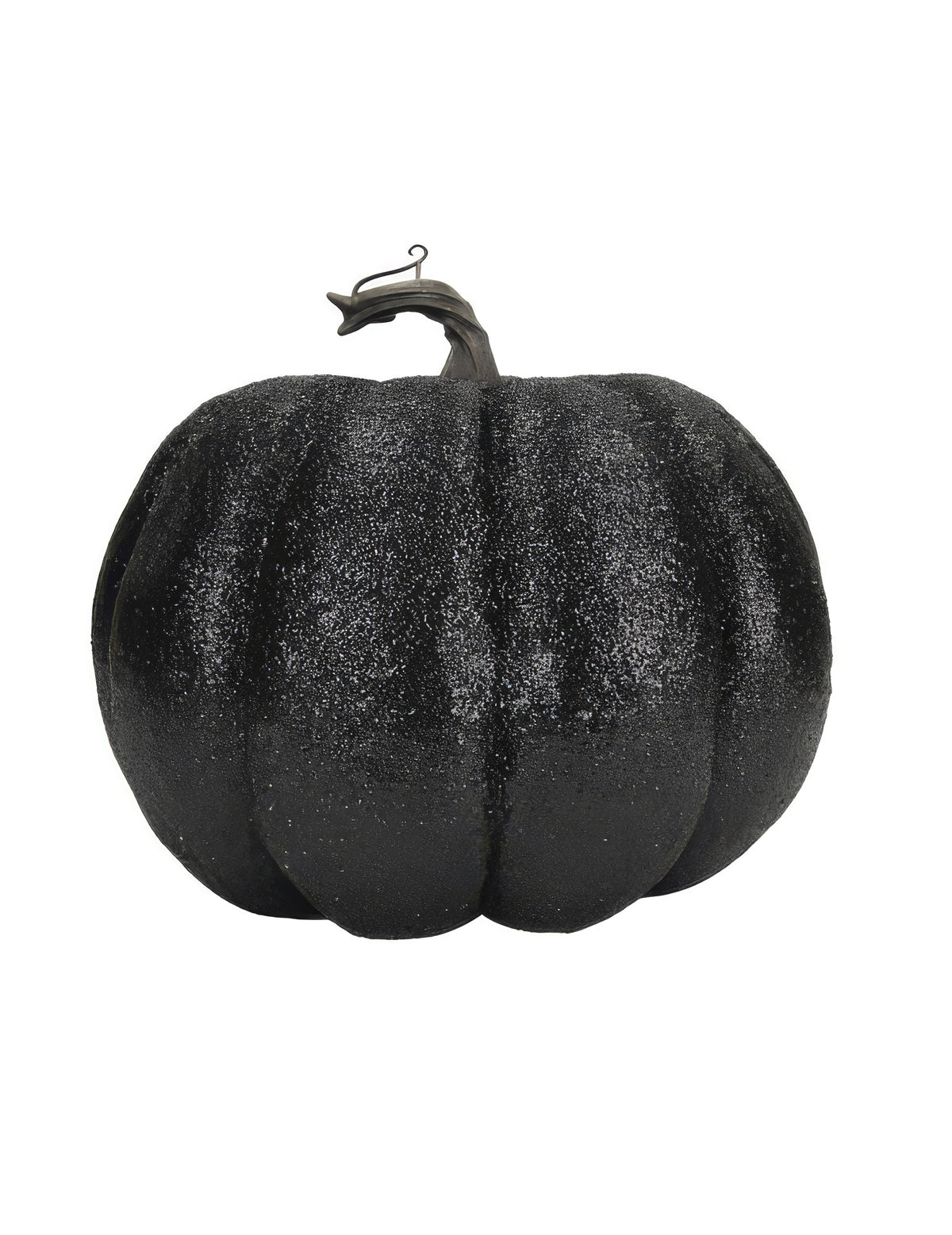 Černá třpytivá dýně 10 cm