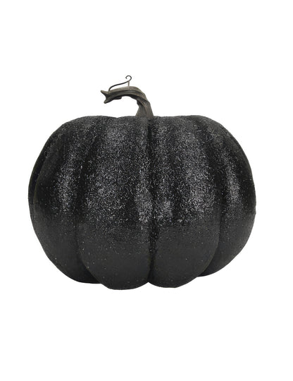 Černá třpytivá dýně 10 cm