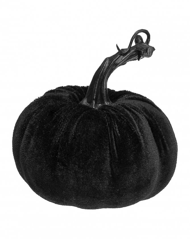 Citrouille décorative pour Halloween noire en velours