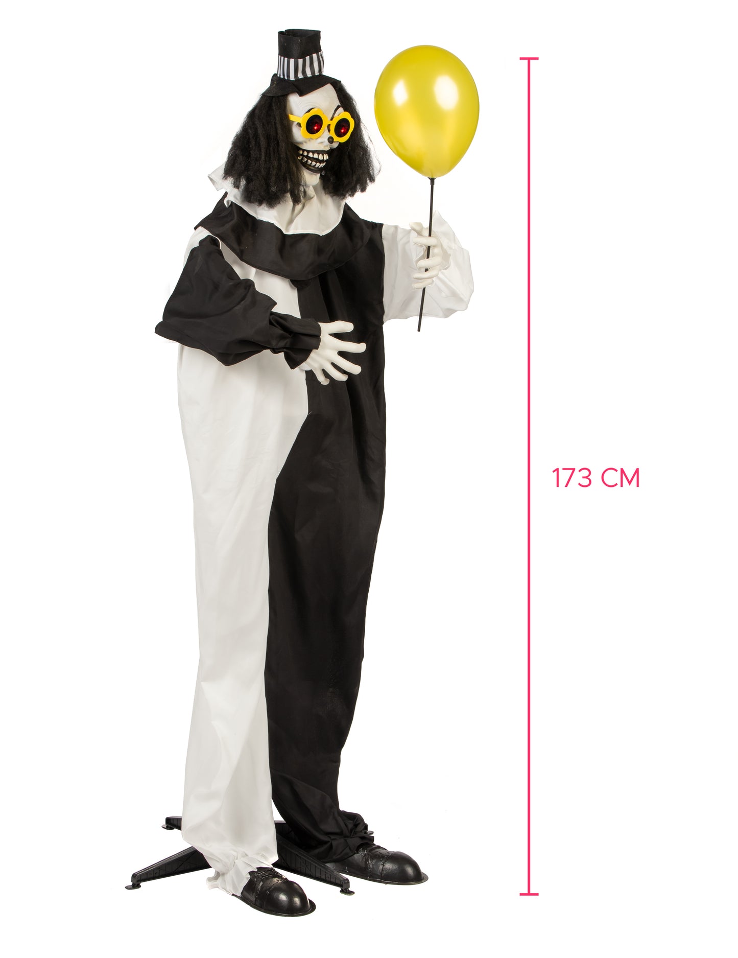 Animovaný strašidelný klaun 173 cm