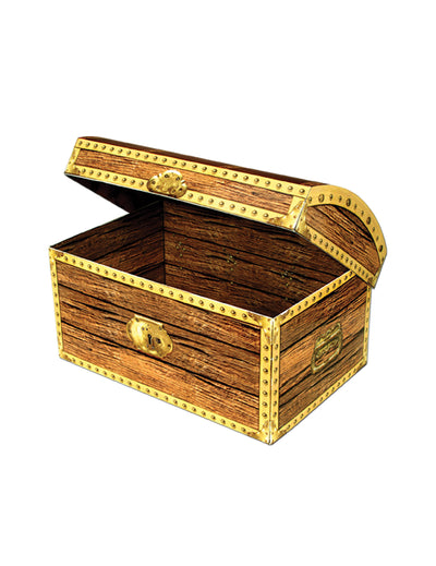 Pirátská kartonová truhla s pokladem 20 x 14 cm