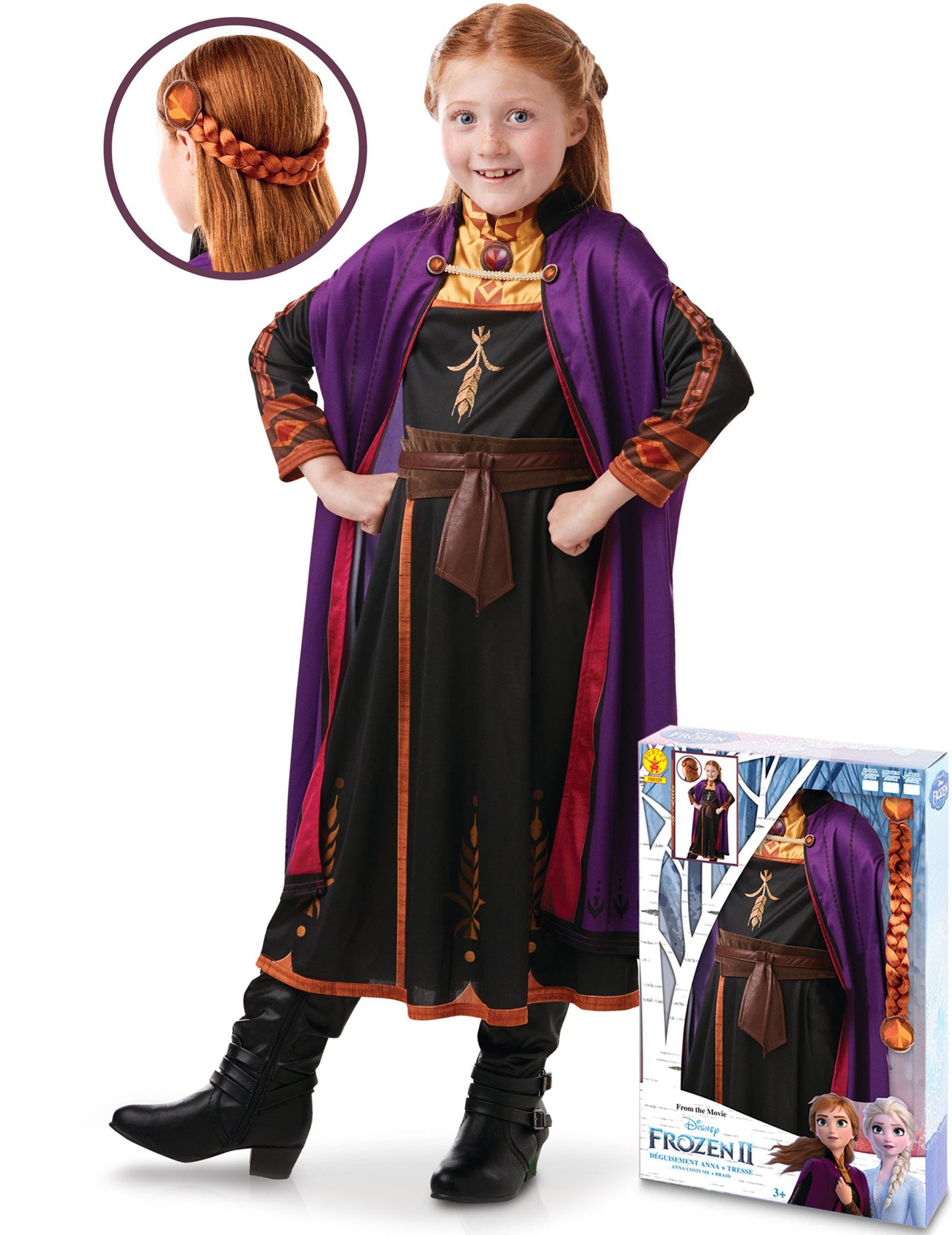 Dívčí kostým Anny z Ledového království 2 a sada copů