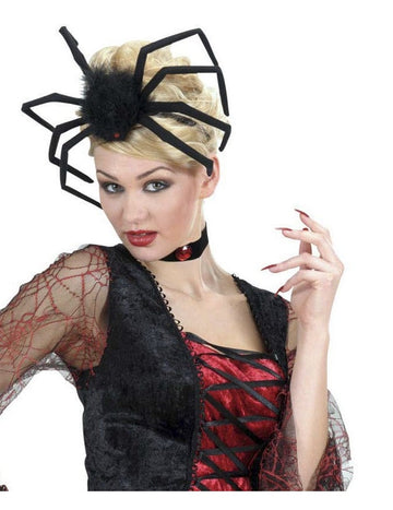 Halloweenská tvarovatelná čelenka pro dospělé s pavoukem