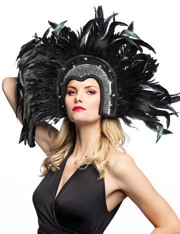 Brazilská čelenka s černým peřím