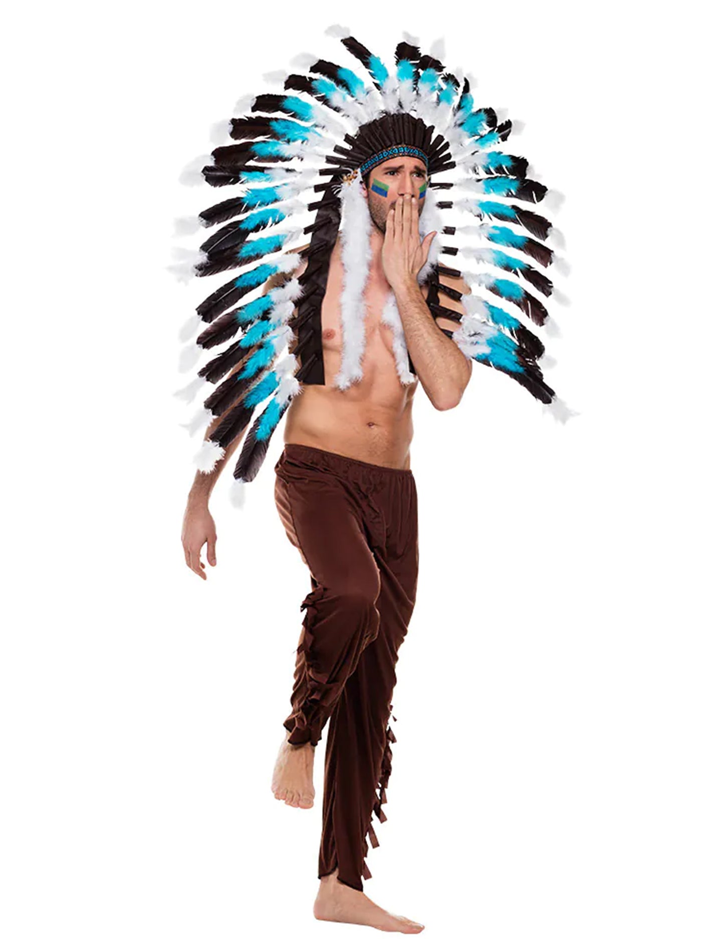 Modrá čelenka indiánského náčelníka pro dospělé