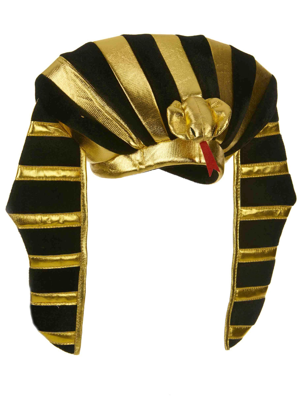 Pohled zepředu na pokrývku hlavy egyptského faraona