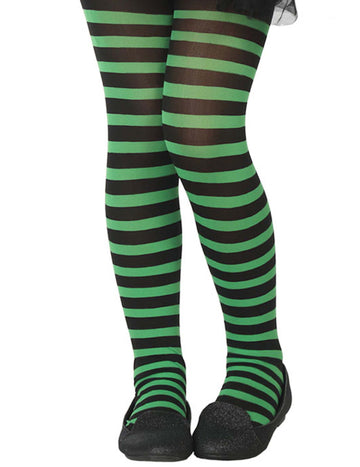 Collant rayé vert et noir enfant
