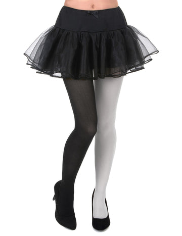 Černobílé dvoubarevné punčocháče pro dospělé