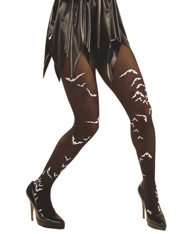 Halloweenské punčocháče s netopýrem pro dospělé