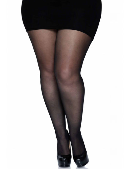 Vue de face des jambes du collant couture pour femme noires