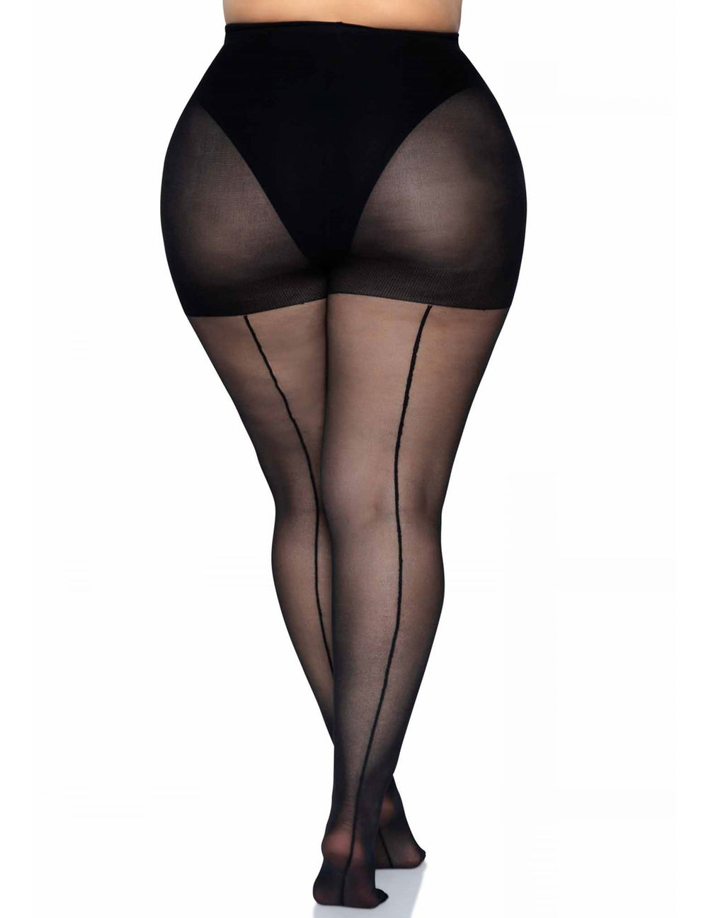 Vue de dos des collants couture pour femme noires