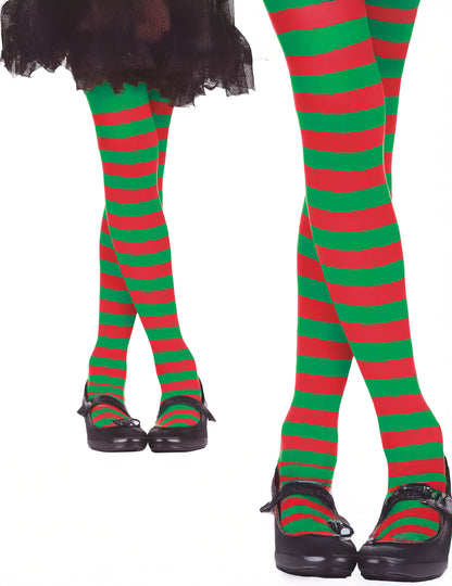 Detské červeno-zelené pančuchy