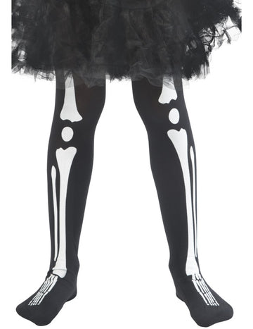 Dětské halloweenské punčocháče s kostlivcem