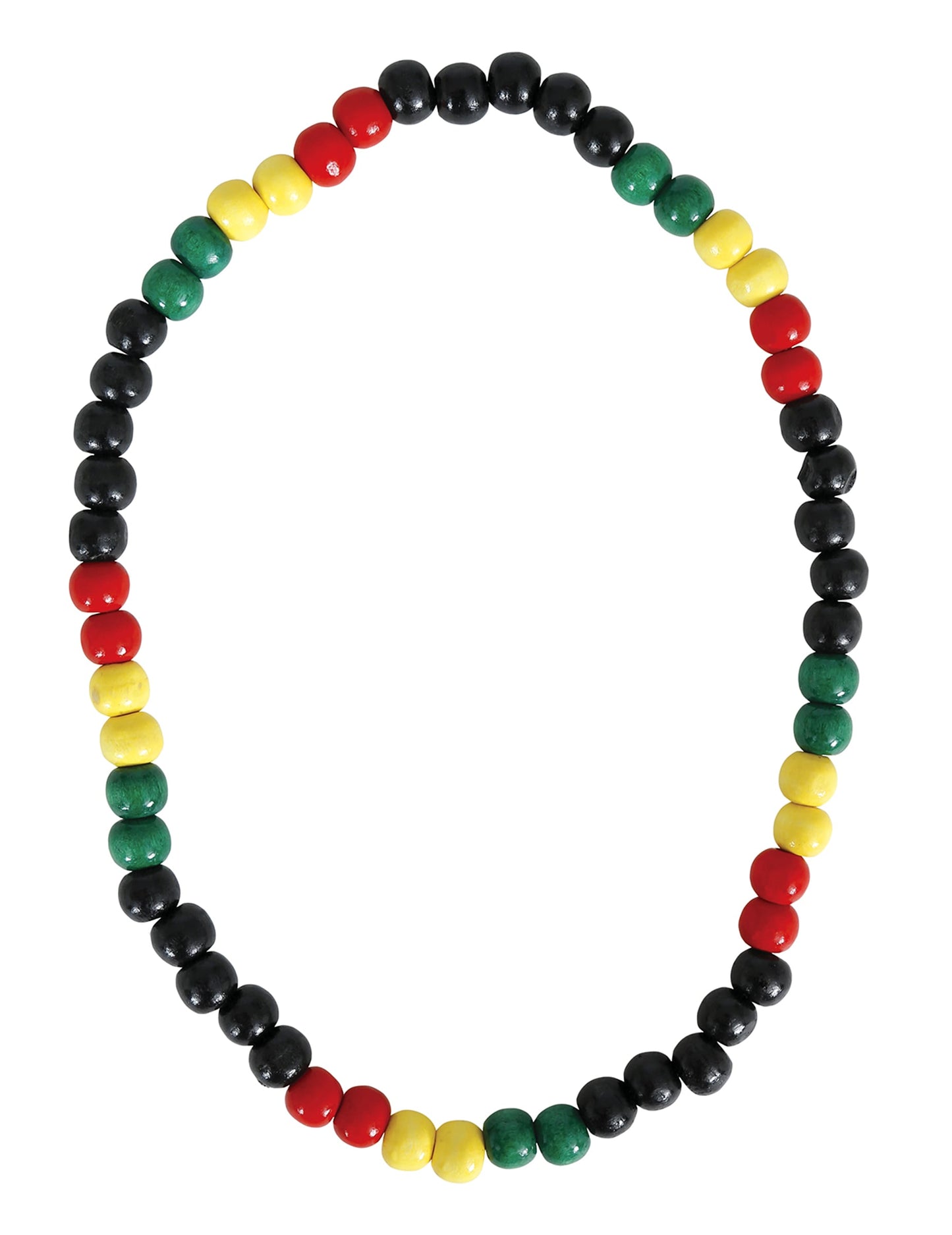 Vue d'ensemble du collier à perles rasta