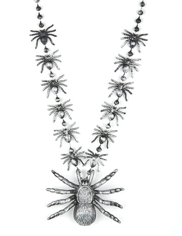 Stříbrný pavoučí náhrdelník pro dospělé s halloweenskými motivy