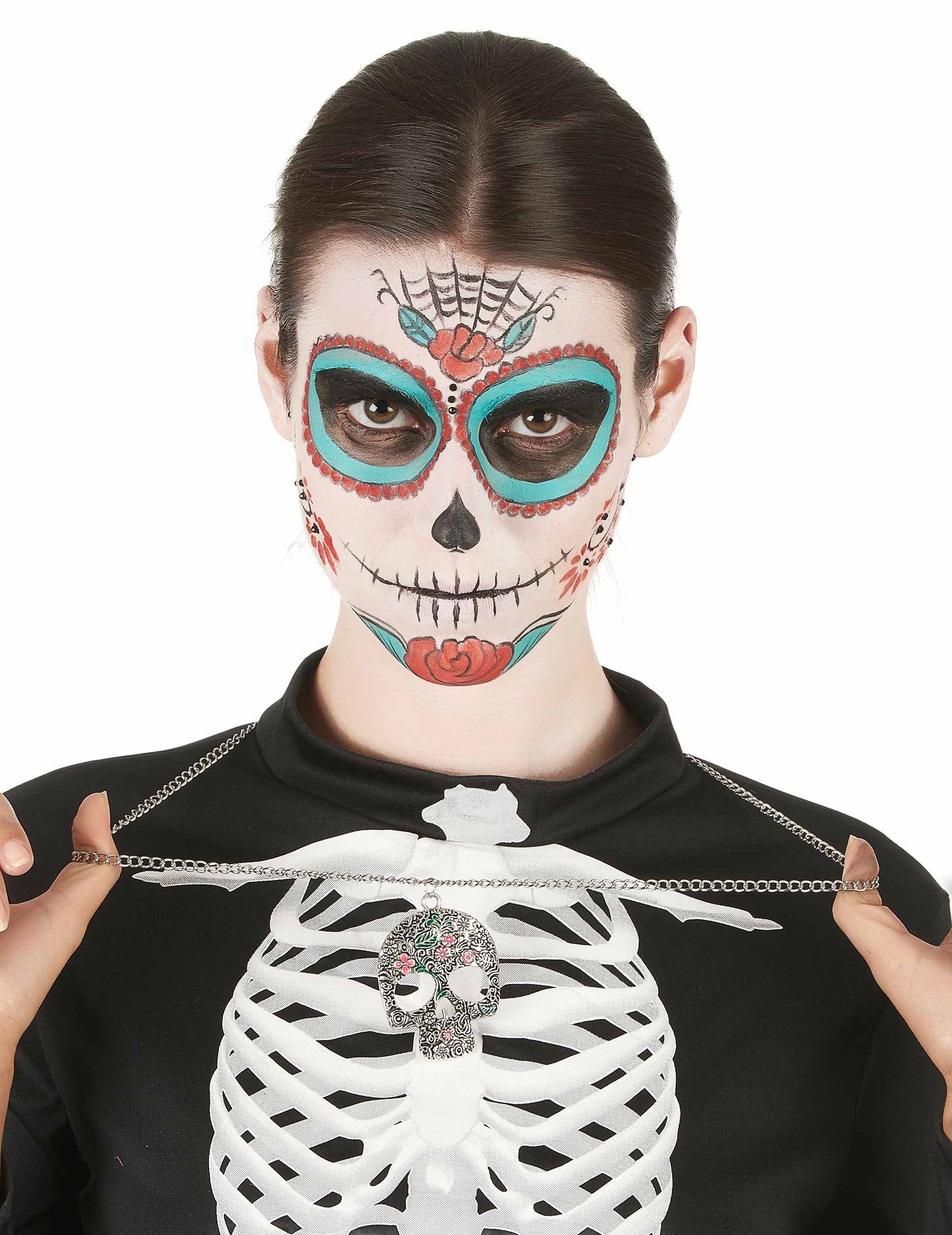 Stříbrný náhrdelník pro ženy Dia de los muertos 