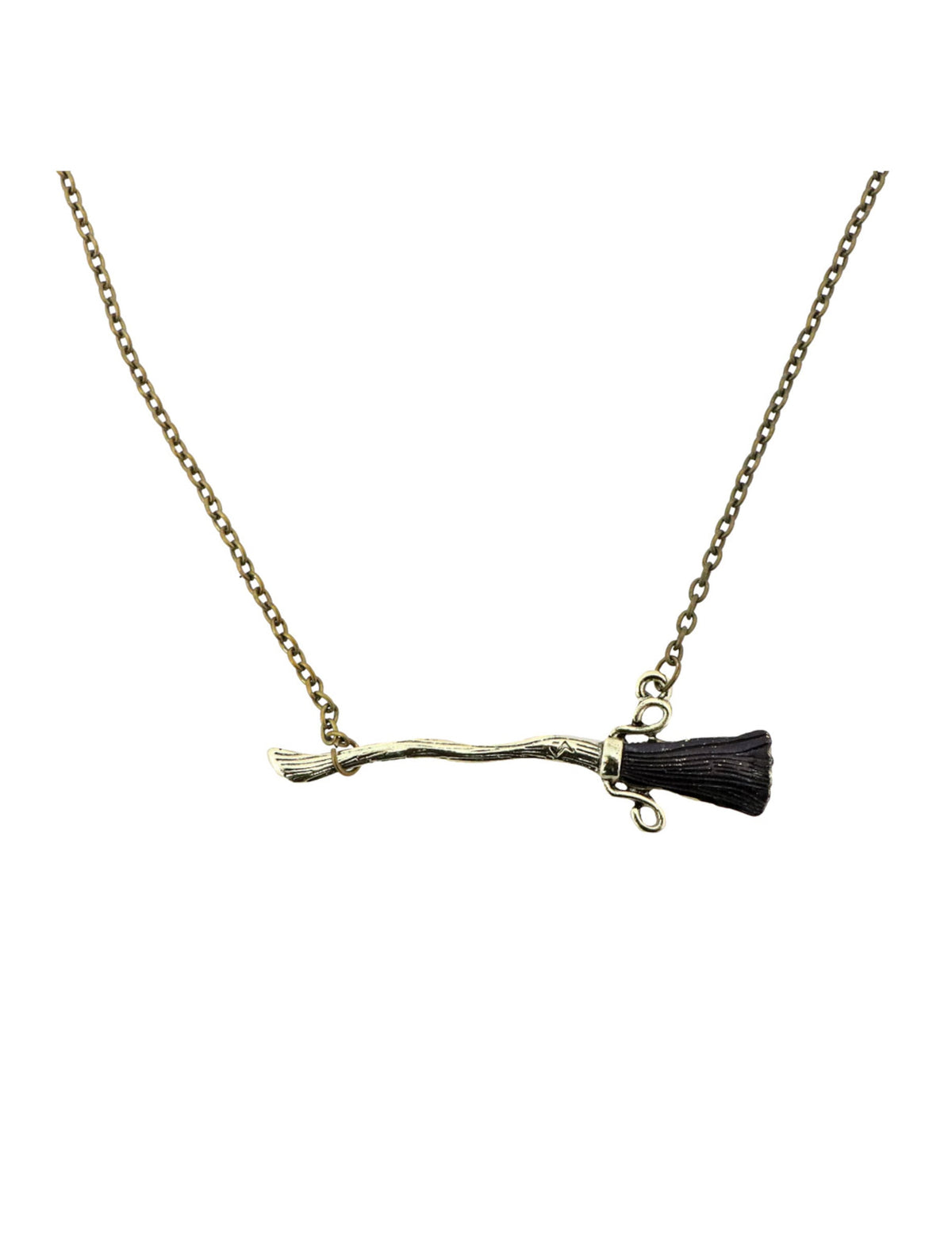 Collier balai de sorcier pour adulte doré et marron