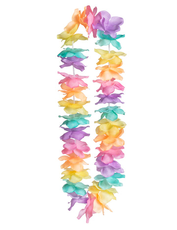 Havajský pastelový květinový náhrdelník