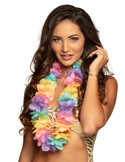 Collier de fleurs pastels Hawaï
