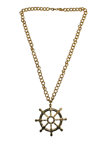 Collier gouvernail pour adulte doré