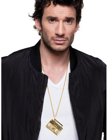 Zlatý náhrdelník s rádiem pro dospělé z 80. let