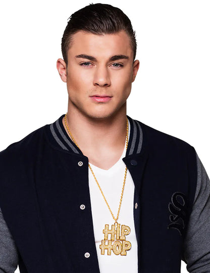 Zlatý hip hopový náhrdelník pro dospělé