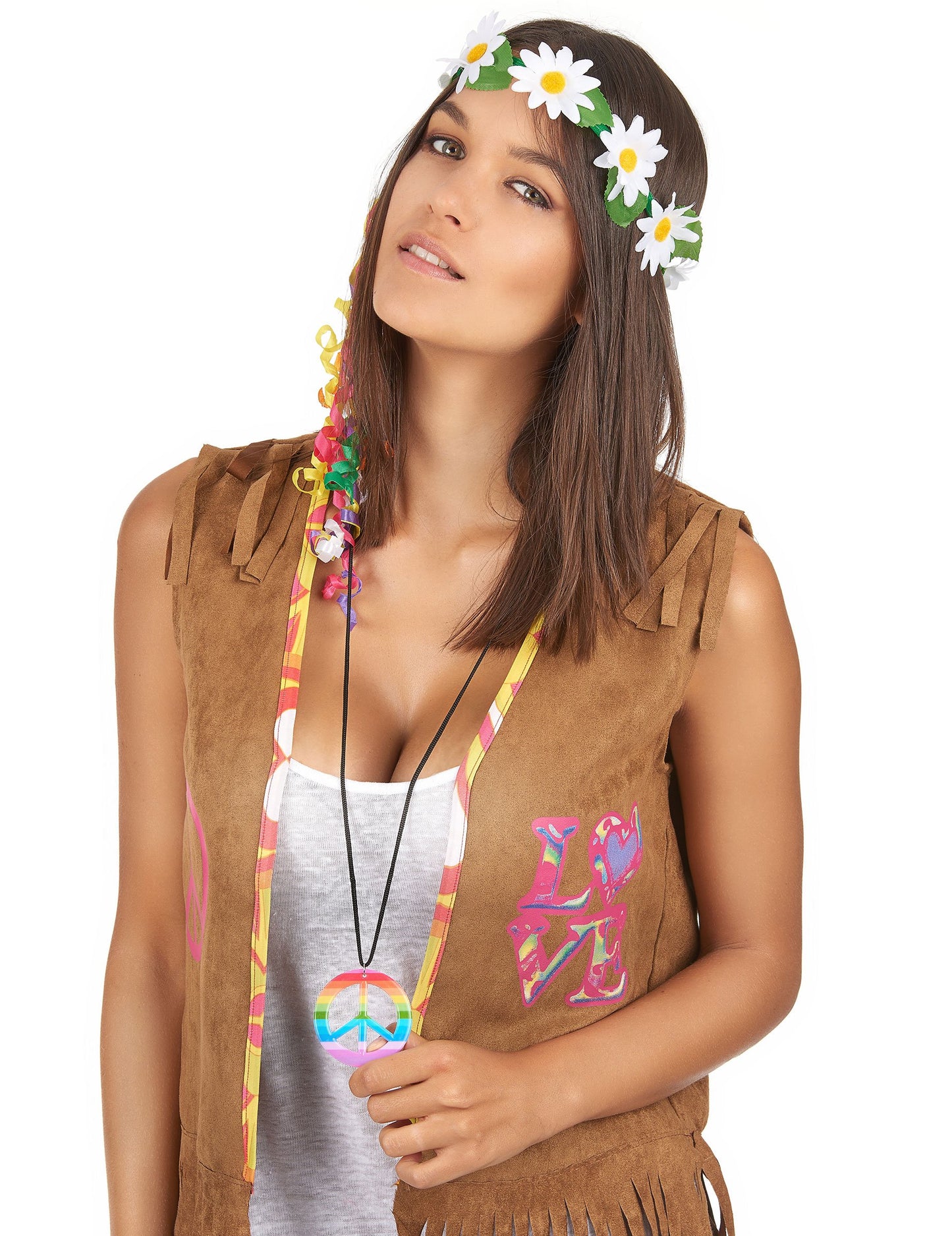 Dospělý vícebarevný hippie náhrdelník