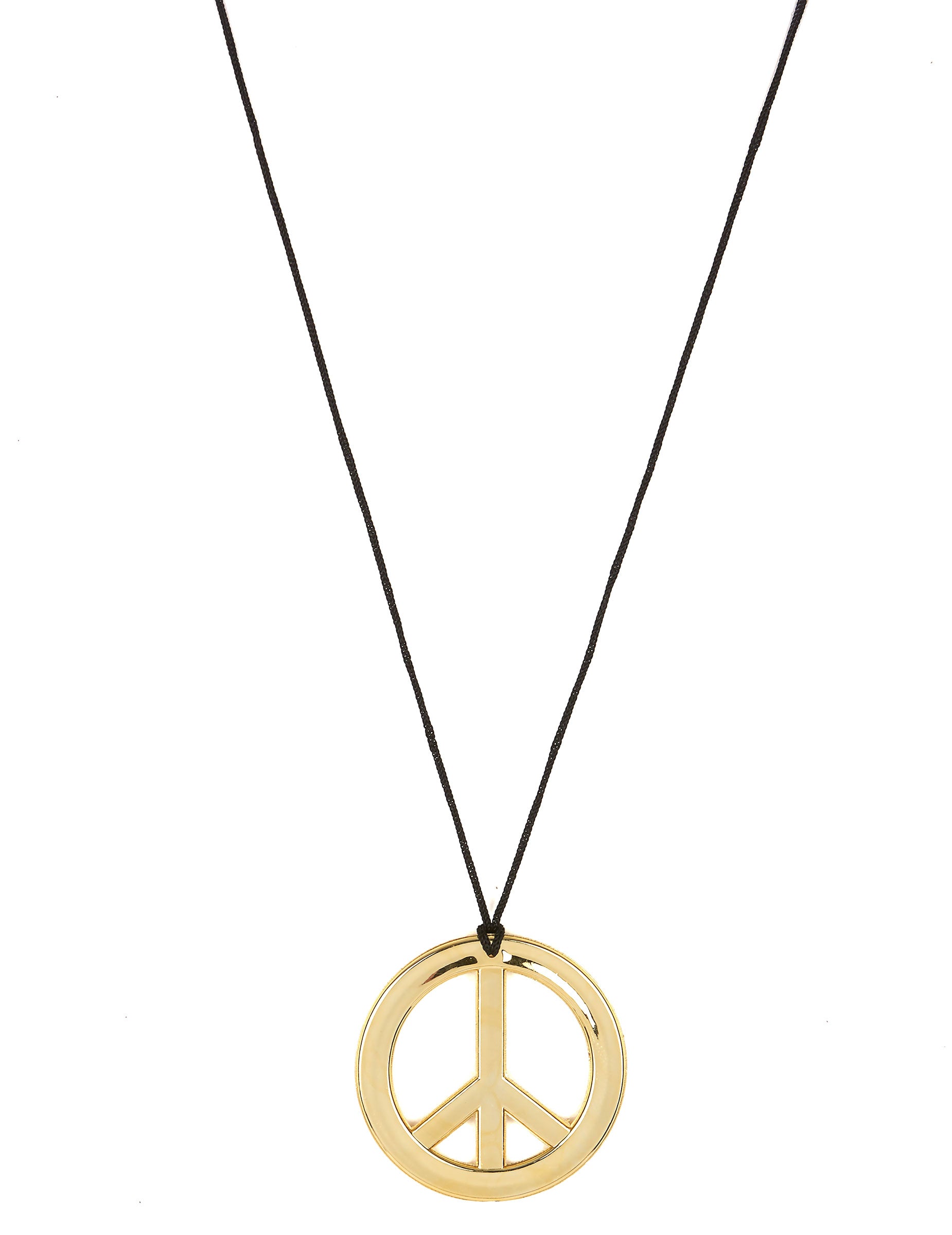 Détail du pendentif peace and love du collier hippie pour adulte