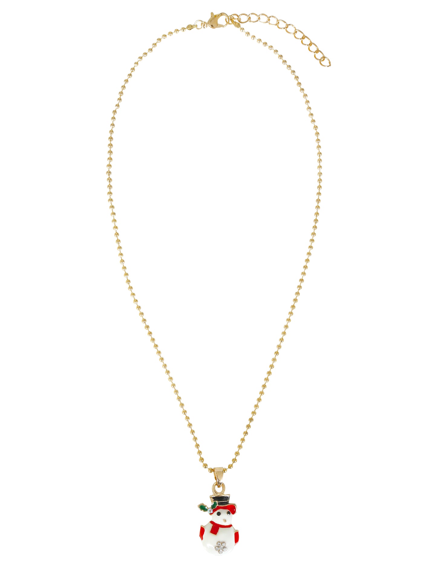 Vánoční kovový náhrdelník se sněhulákem