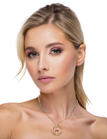 Vánoční kovový náhrdelník s cukrovou hůlkou