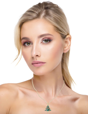 Kovový náhrdelník s vánočním stromečkem