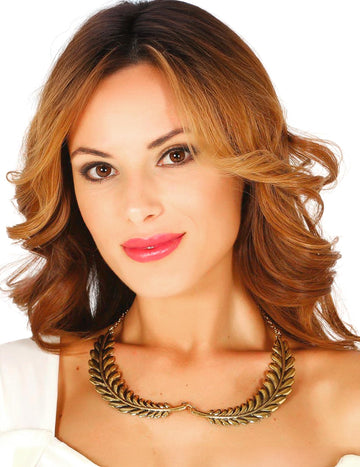 Collier motif feuilles de lauriers pour adulte or