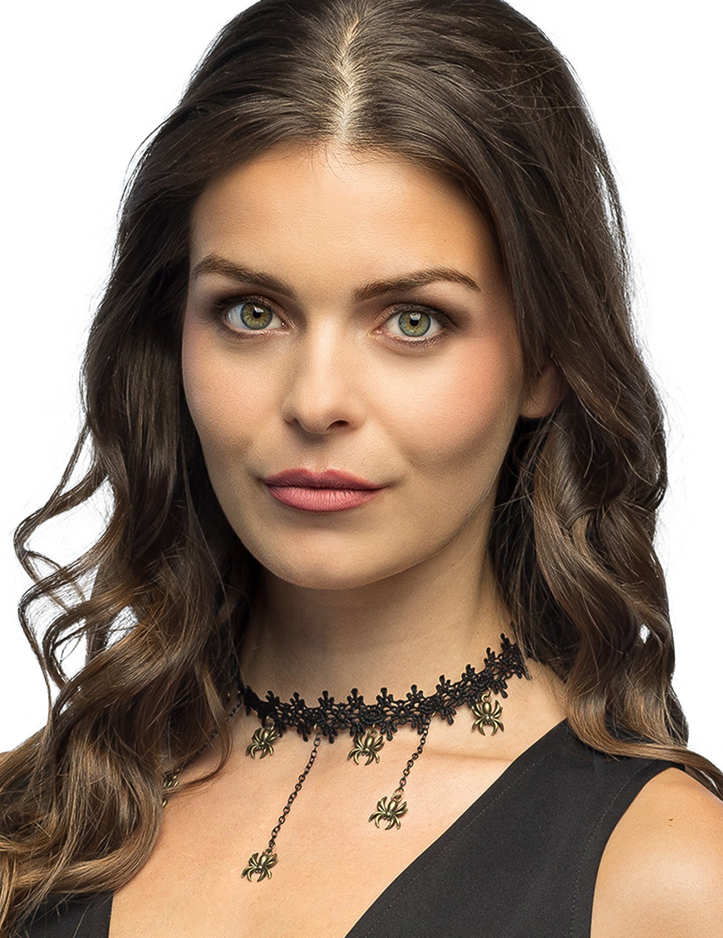 Collier ras de cou avec araignées adulte