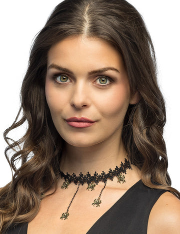 Collier ras de cou avec araignées adulte
