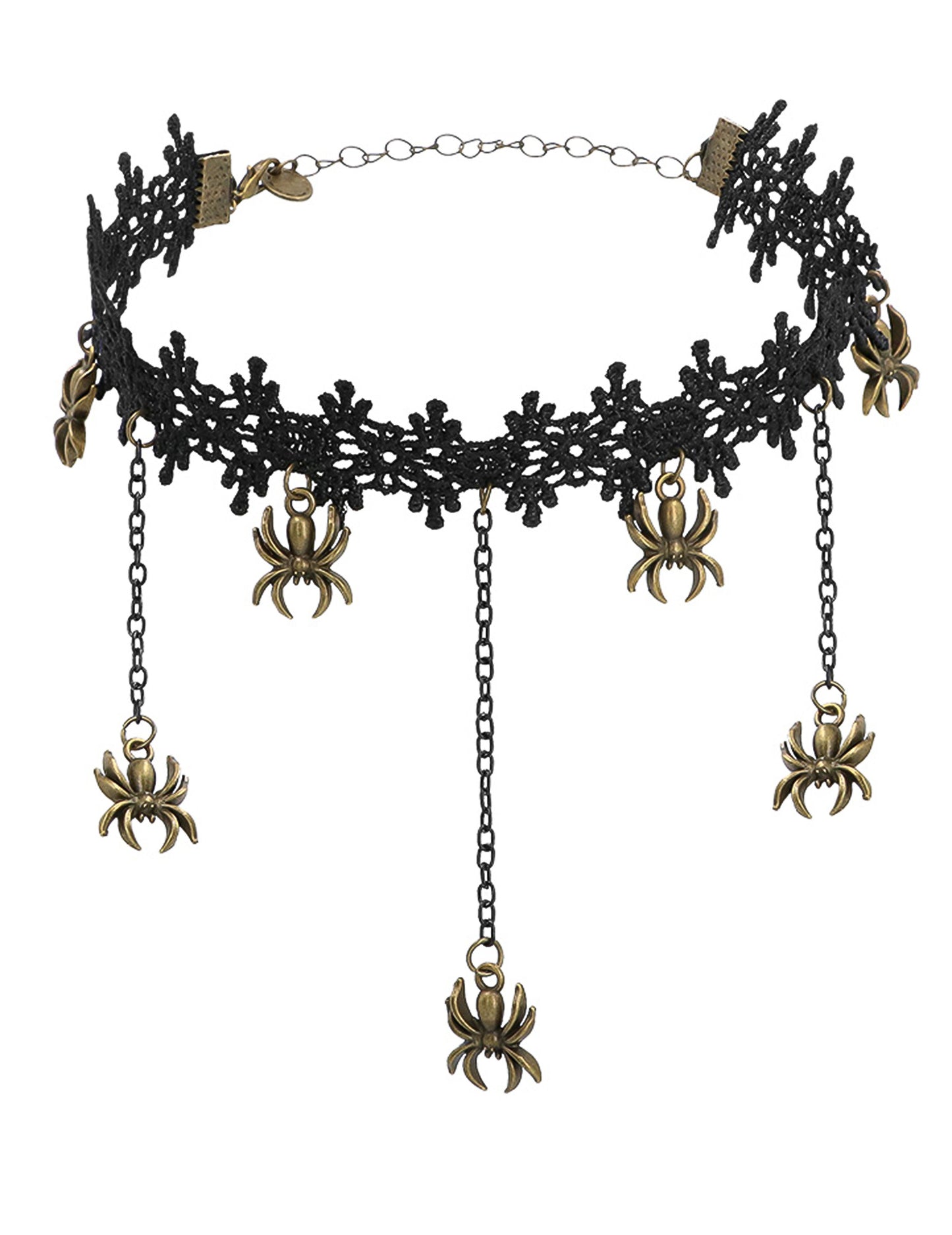 Collier ras de cou avec araignées adulte