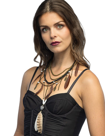 Collier vaudou à plumes adulte