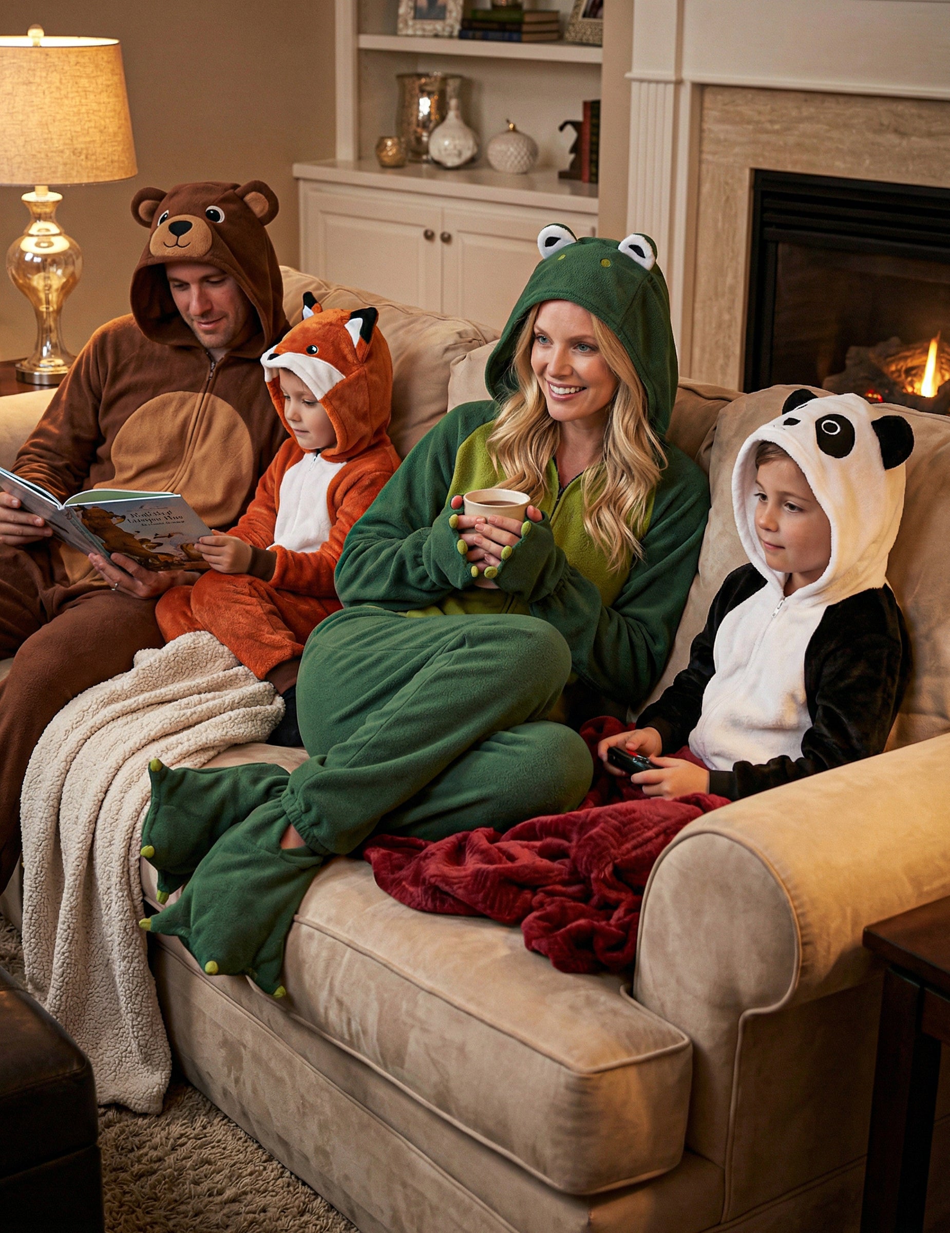 Mise en situation de la combinaison à capuche grenouille pour femme