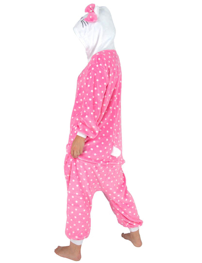 Růžový overal pro dospělou kočku