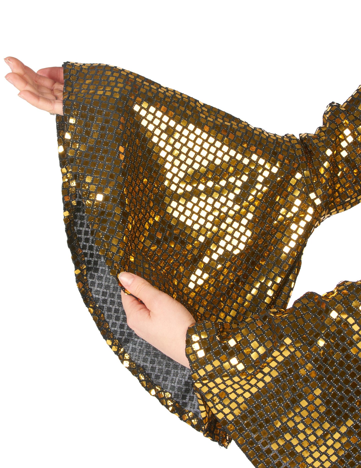 Dámská disco kombinéza ve zlaté barvě s prémiovým páskem 