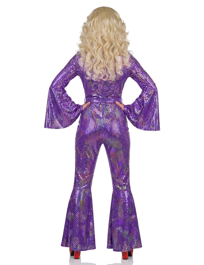 Špičkový fialový disco dámský overal