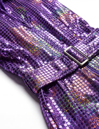 Špičkový fialový disco dámský overal