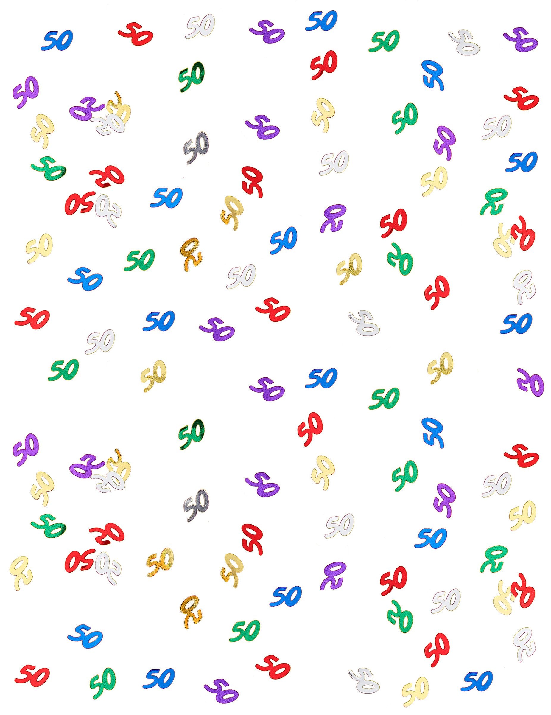 Vue de dessus des confettis 50 ans