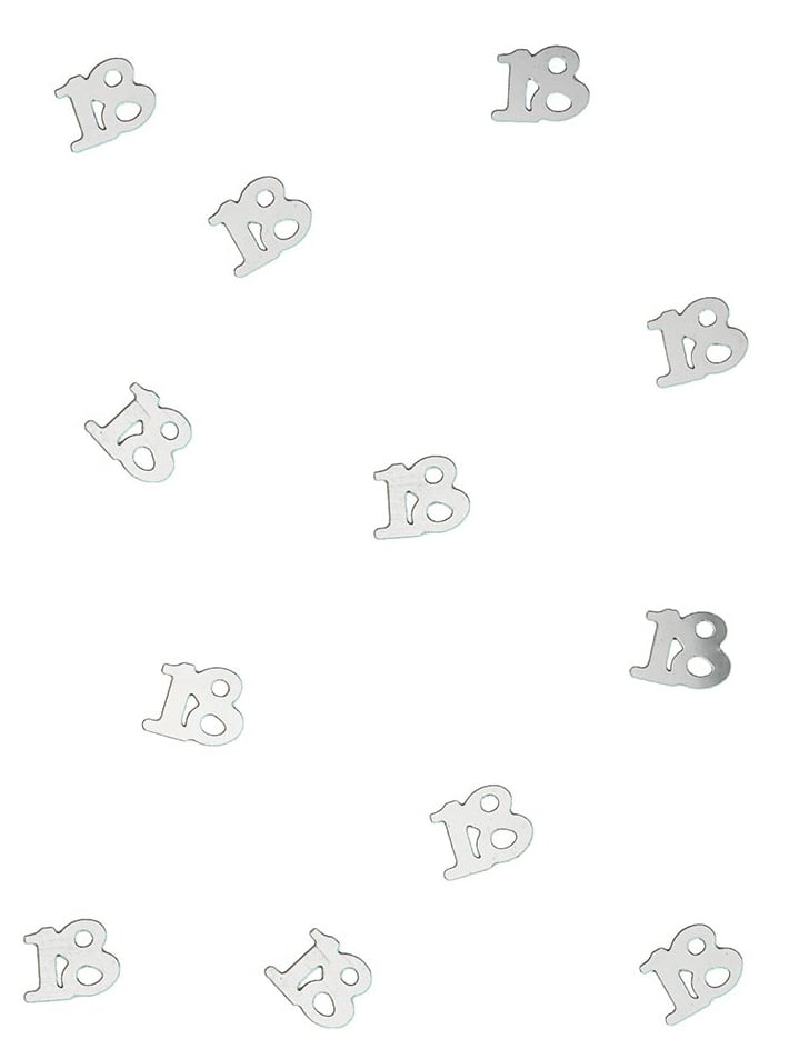 Confettis de table 18 pour anniversaire argentés en bois
