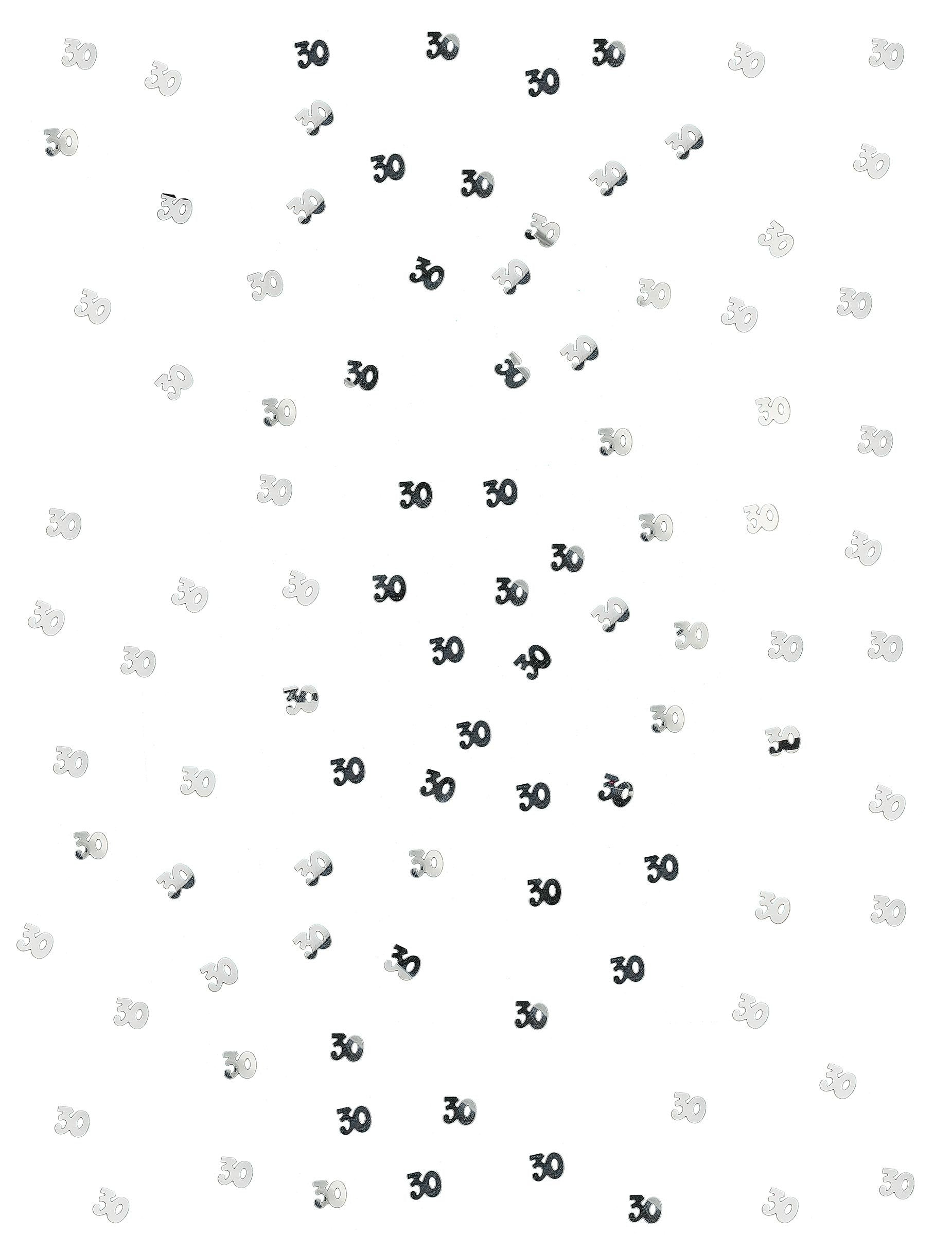 Vue dispersée des confettis de table en bois 30 pour anniversaire