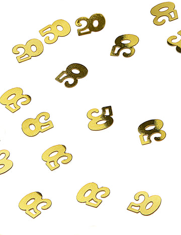 50 zlatých dřevěných stolních konfet 10g