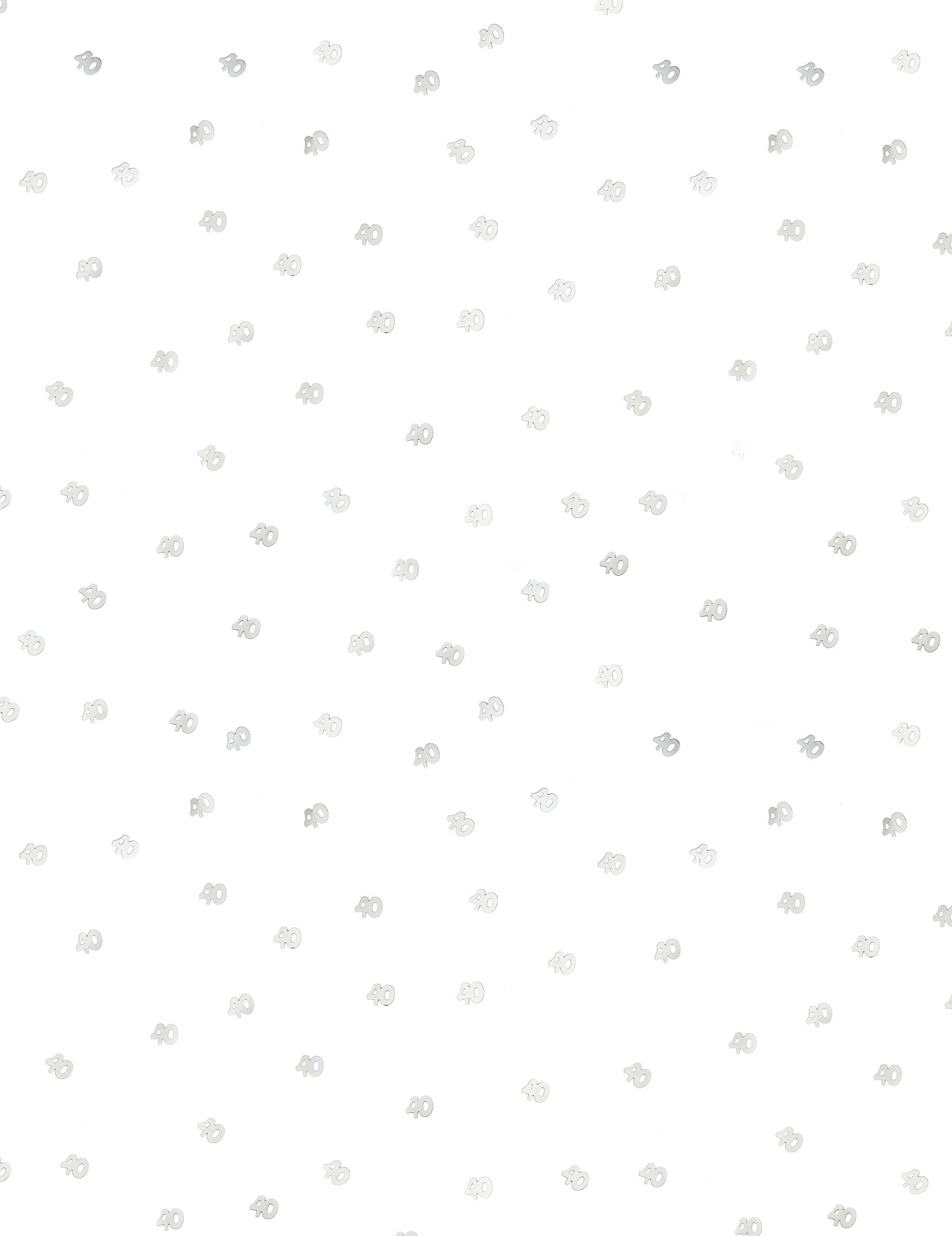 Vue d'ensemble des confettis de table 40 pour anniversaire en bois argentés