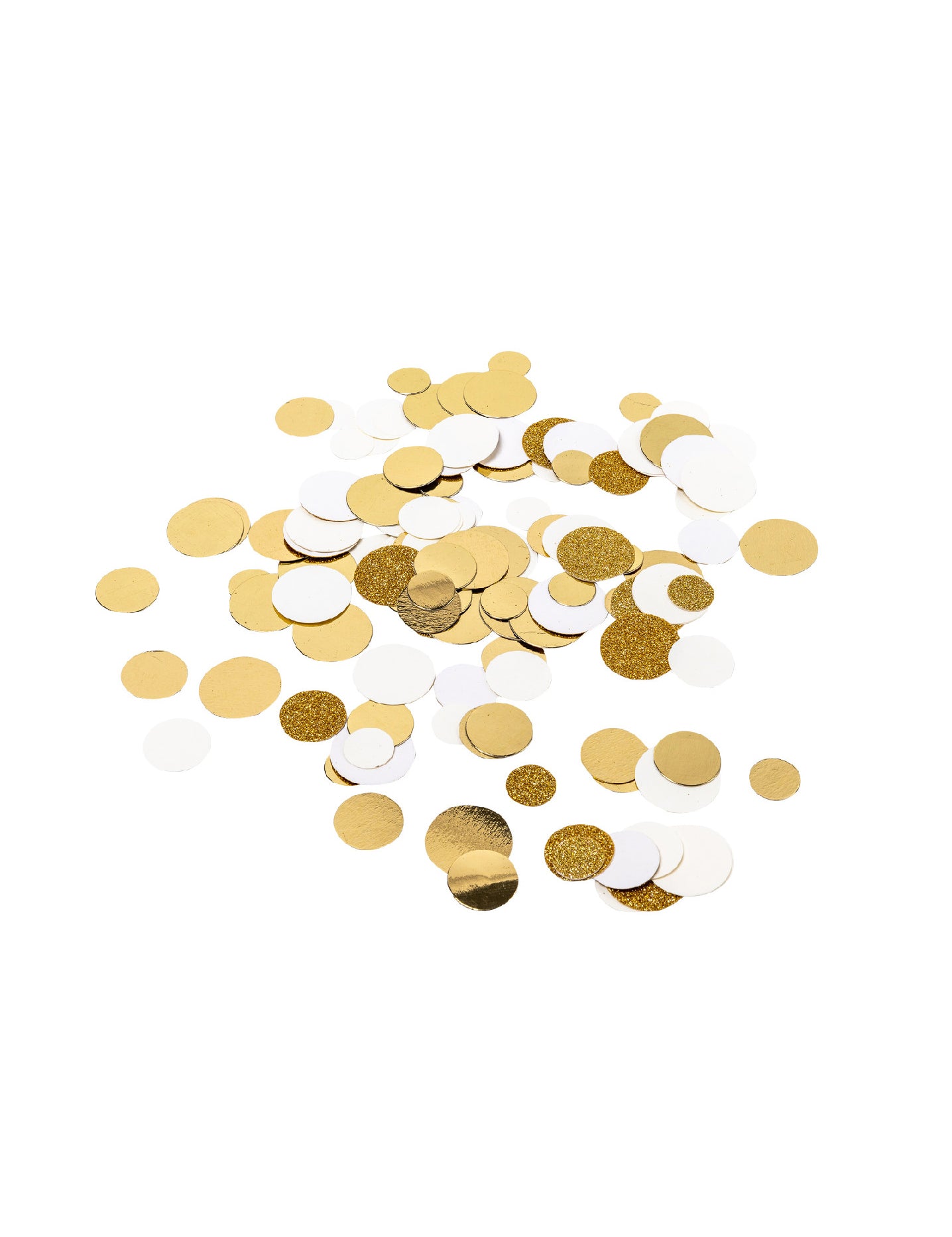 Stolní konfety ze slonoviny a zlaté třpytky pro elegantní dekoraci