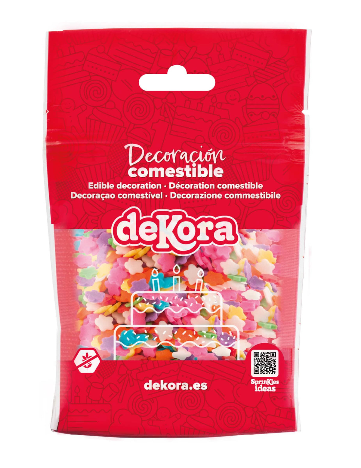 Vícebarevné hvězdicové cukrové konfety 100g na dort