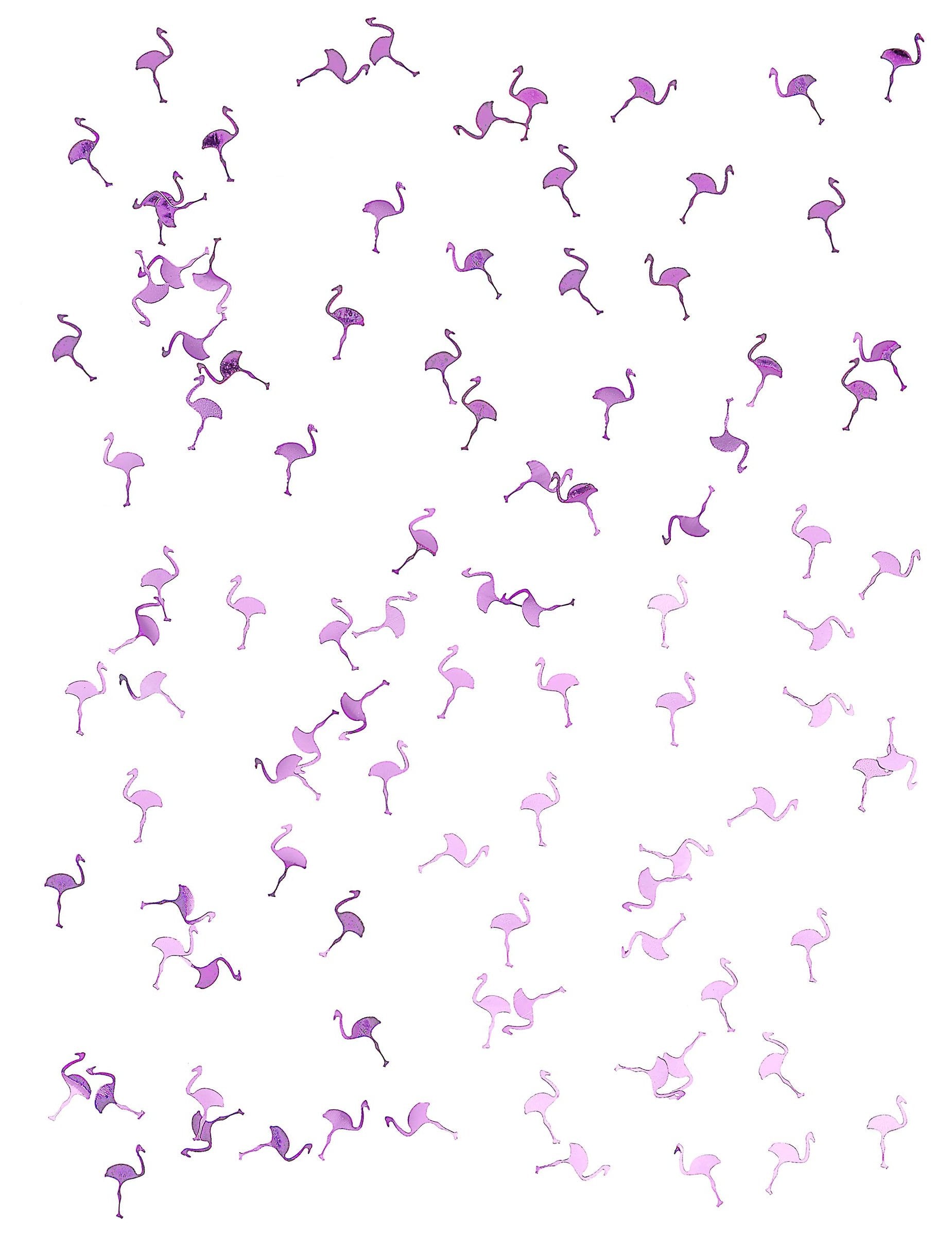 Détail de la forme des confettis flamants roses