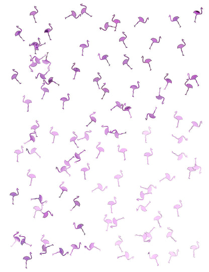 Détail de la forme des confettis flamants roses